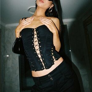 Princess Polly Eden Lace Up Corset Black